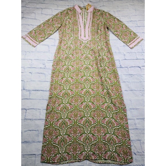 NicoBlu WOMENS SIZE 10 Capri Maxi Tunic Dress Kaftan Shalimar Delicate Ferns - Picture 3 of 13